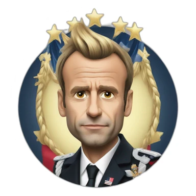 president macron as punk sticker