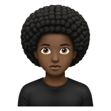 black model + body + afro + black shirt sticker