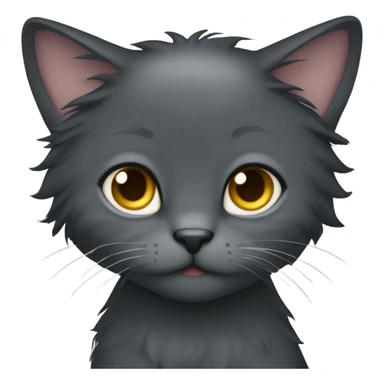 all dark grey cat long hair　fold ear sticker