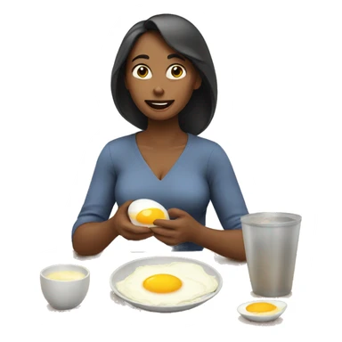 woman eating eggs for diet sticker