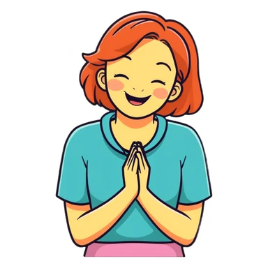 girl grabbing her neck with her hands crossed while laughing sticker