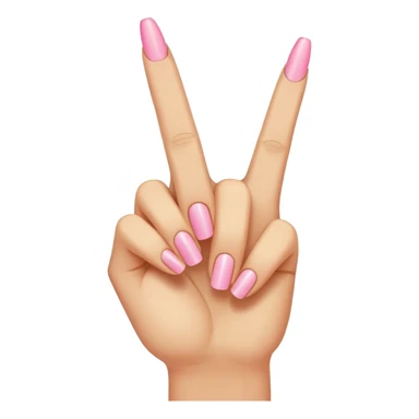 light tan hand with long pink straight nails holding up a middle finger  sticker