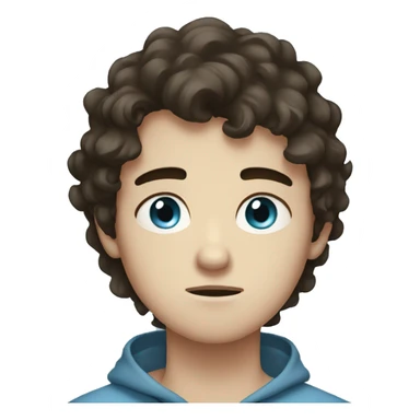 sad teen boy with dark brown hair and light blue eyes sticker