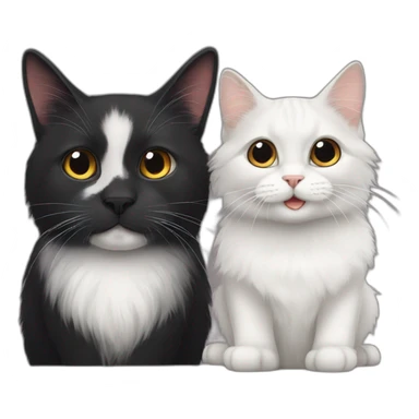 Black rabbit and british longhair cat sticker