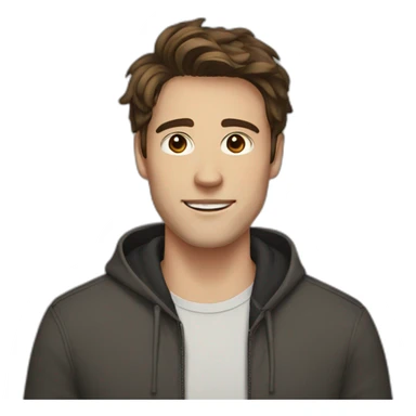 guy with brown hair, medium length hair, in his 20s sticker