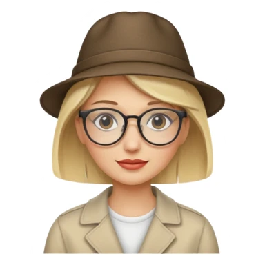 blonde woman with hat and glasses sticker