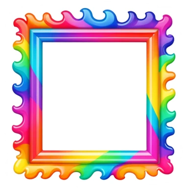 Psychedelic colored photo frame sticker