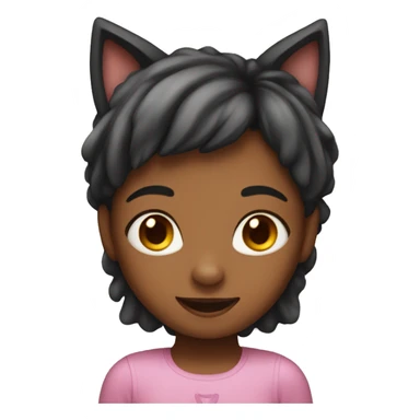 little girl with cat ears sticker
