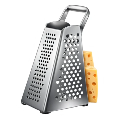 Cheese grater with grated cheese sticker