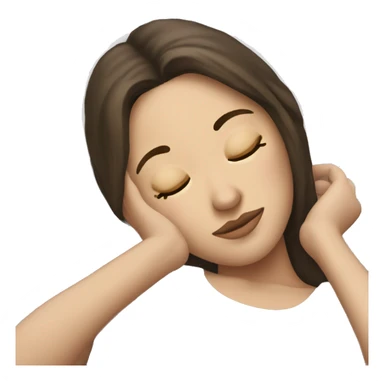 white brunette lady ready for a nap  sticker