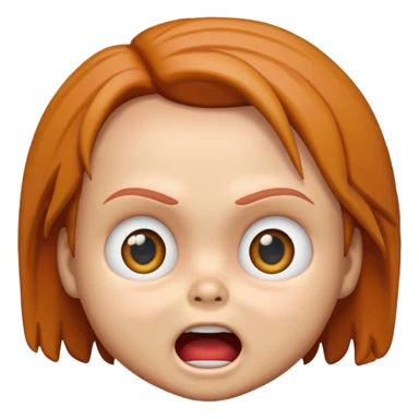 Chucky-Emoji mit überraschtem Blick sticker