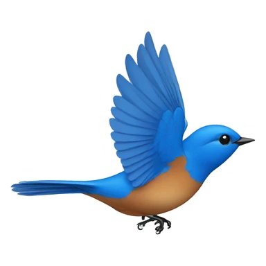 Bluebird flying sticker