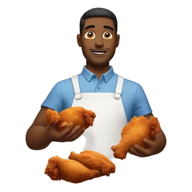 Make a guy holding fried chicken  sticker