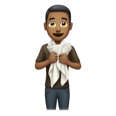 Holding a handkerchief sticker