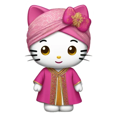 Hello kitty avec un caftan marocain  sticker