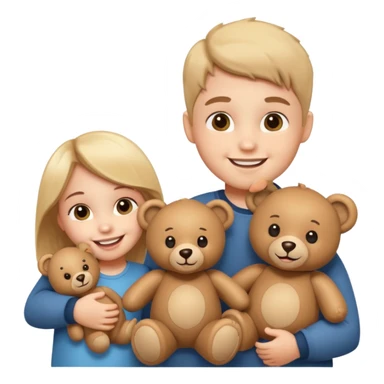 kids with teddy bears sticker