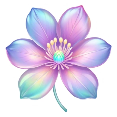 Pastel iridescent transparent luminescent aesthetic flower sticker