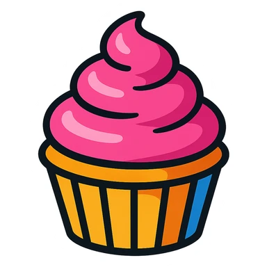 cupcake with pink icing sticker