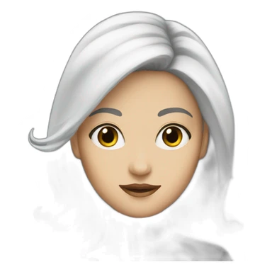 white woman dark hair rocket sticker