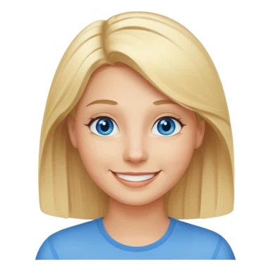 emoji of a 30-year-old person with blonde hair and a smiling expression sticker