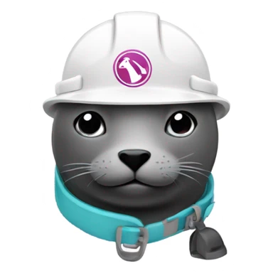 Seal with hard hat and chaiin wth symbol sticker