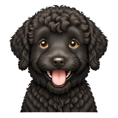 Black labradoodle smiling sticker