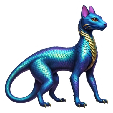Futuristic Ethereal Beautiful Salandit-Bastet-Fakémon-hybrid-creature (full body)  sticker