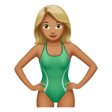 green swimsuit sticker
