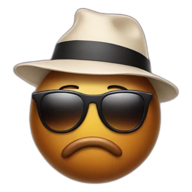 Poop emoji with a hat and sunglasses sticker