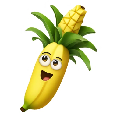 Banana with pineapple hat sticker