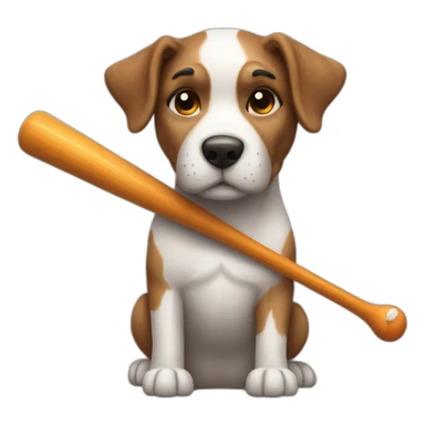 Dog with a baseball batt sticker