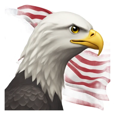 Bald eagle with flag sticker