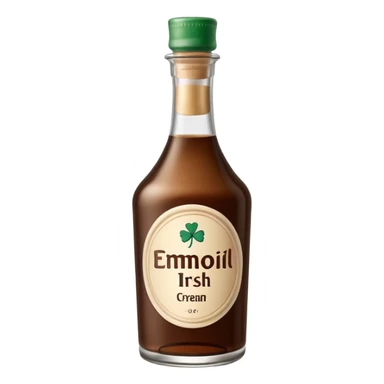 minimal Irish cream bottle, simple, clear sticker