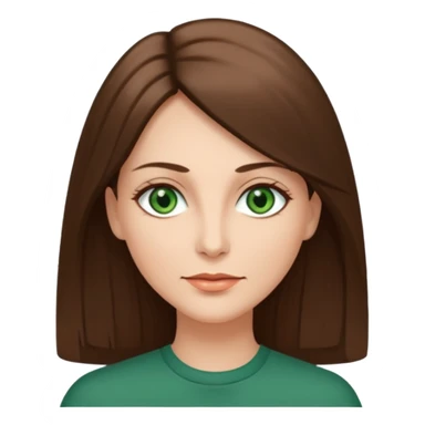 pretty middle age woman with green eyes and long straight ash-brown hair  sticker