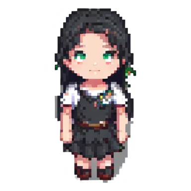 a girl in pixel art style sticker