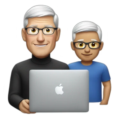 tim cook with a macbook pro sticker