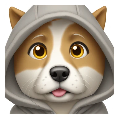 Dog wearing a hoody  sticker