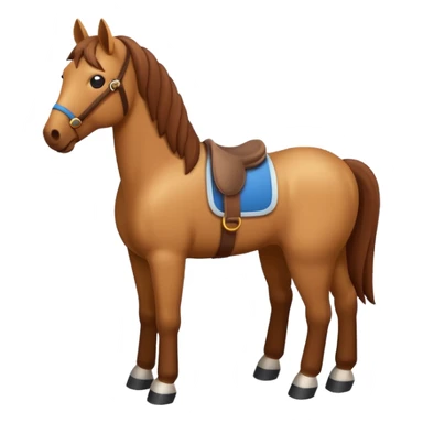 horse standing, isometric, simple emoji look sticker