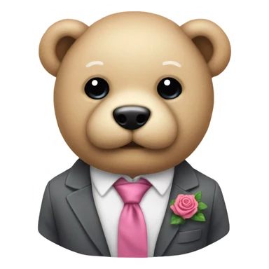 peluche avec un cravate rose sticker