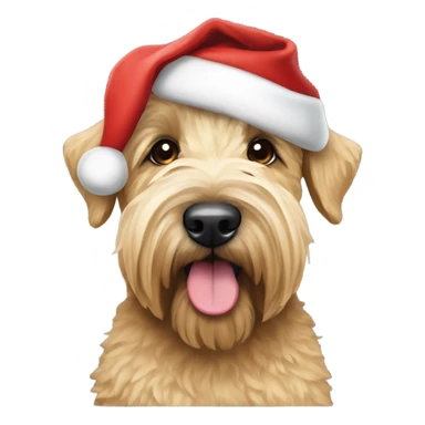 wheaten terrier in a santa hat sticker
