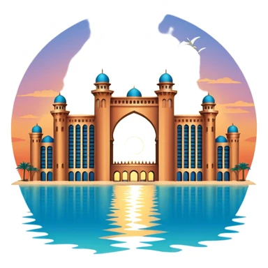 Atlantis the Palm Dubaï at sunset sticker
