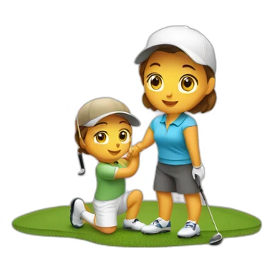 golf-player-with-her-cub sticker