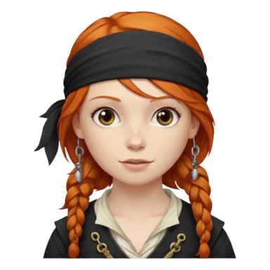 ginger hair pirate girl sticker