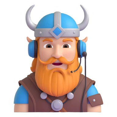 viking gamer, viking helmet, headset, playful look sticker