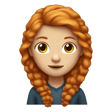 Ginger girl with long hair and brown eyes sticker