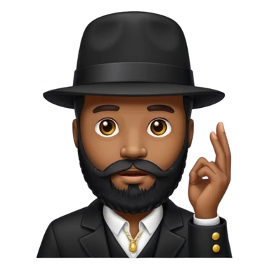 A black pimp with a full beard sticker