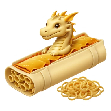 Dragon con cuerpo de pasta canelloni sticker