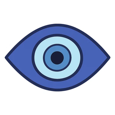Evil eye 🧿 icon in a flat toon style  sticker