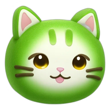 green rice cake mochi cat sticker