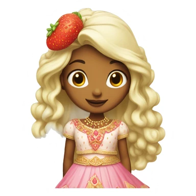 strawberry shortcake in a lehenga  sticker